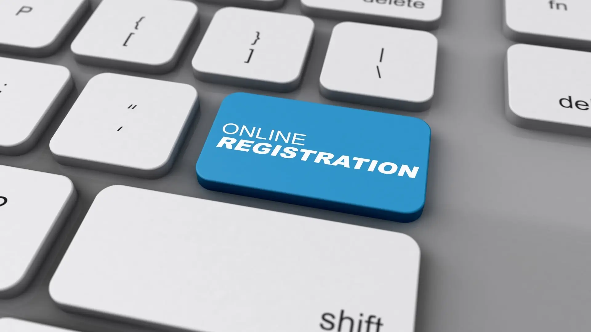 Online VAT Registration Button on Keyboard